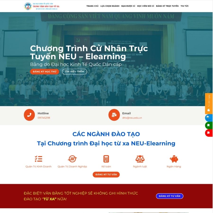 Themes WordPress mẫu website đào tạo cử nhân, website về giáo dục, đạo tạo đại học, trường học