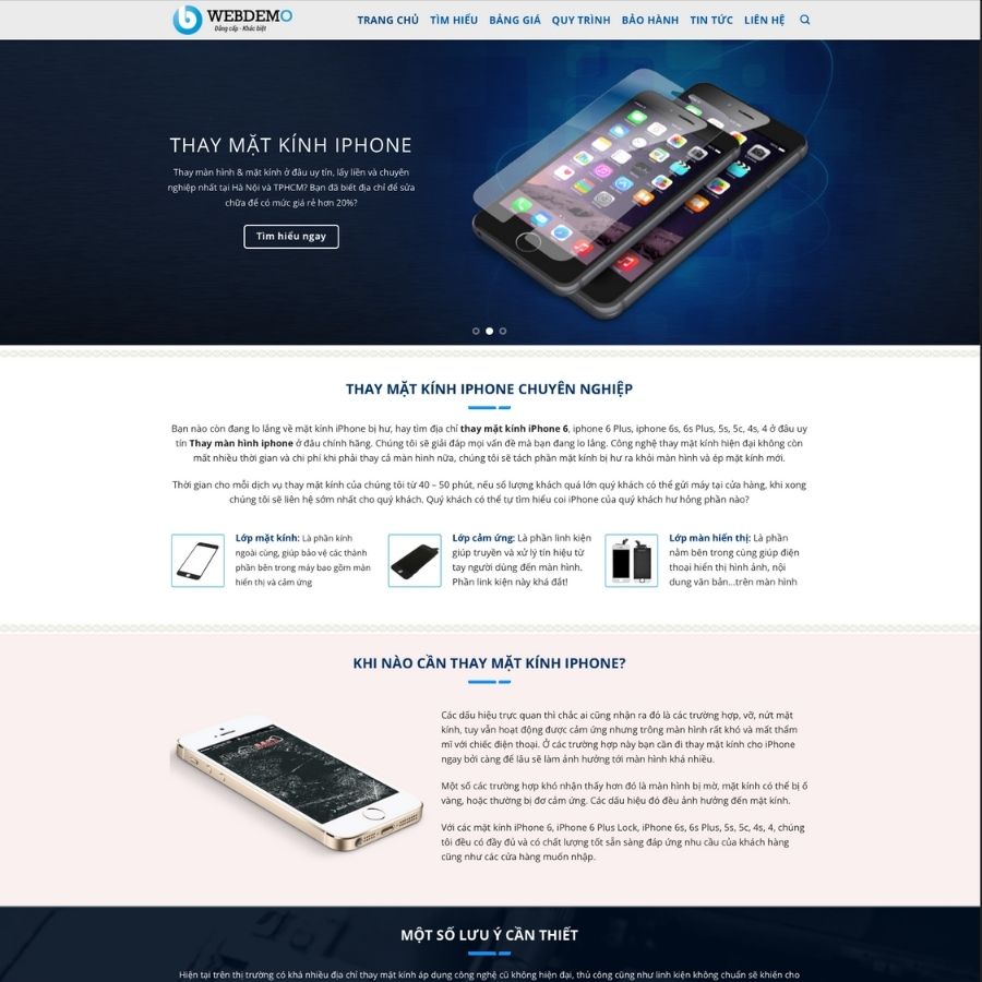Themes WordPress mẫu website sửa chữa điện thoại, Mẫu sửa điện thoại