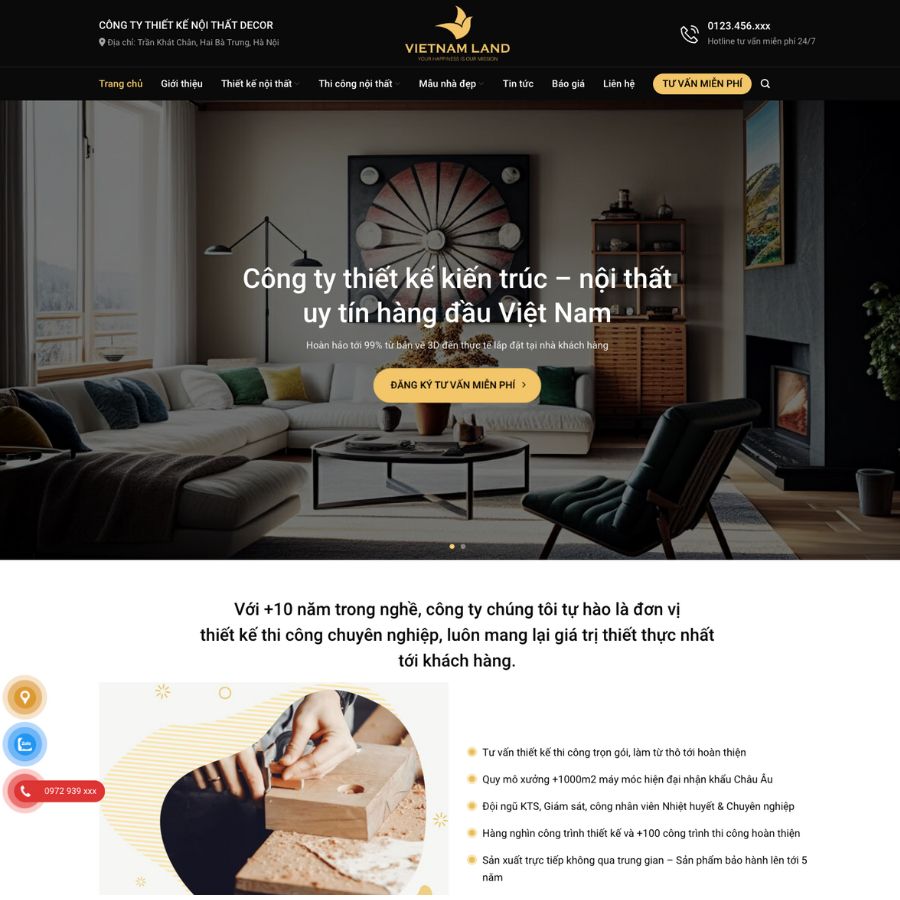 Themes wordpress mẫu website nội thất, công ty xây dựng, giới thiệu công ty 40