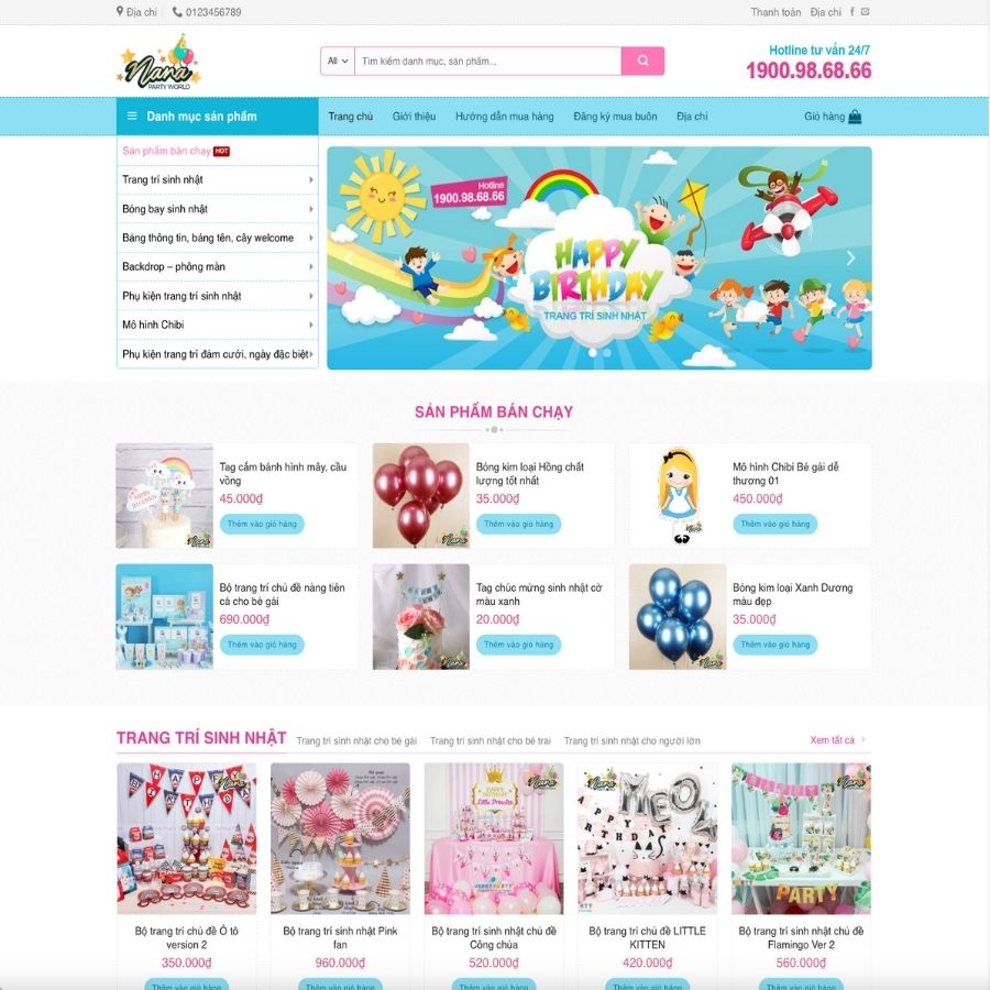 Themes WordPress mẫu website shop bà bầu, bán đồ trẻ em baby, shop bán bánh sinh nhật