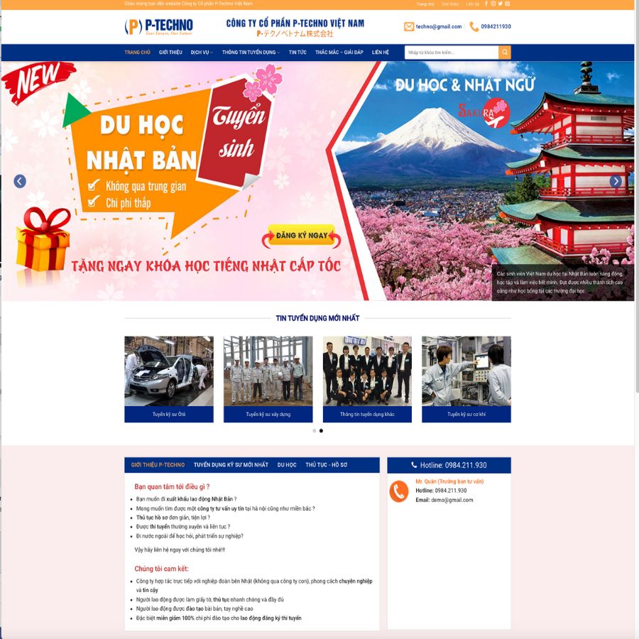 Themes WordPress mẫu website xuất khuất lao động, web mẫu dịch vụ xuất khẩu lao động 2