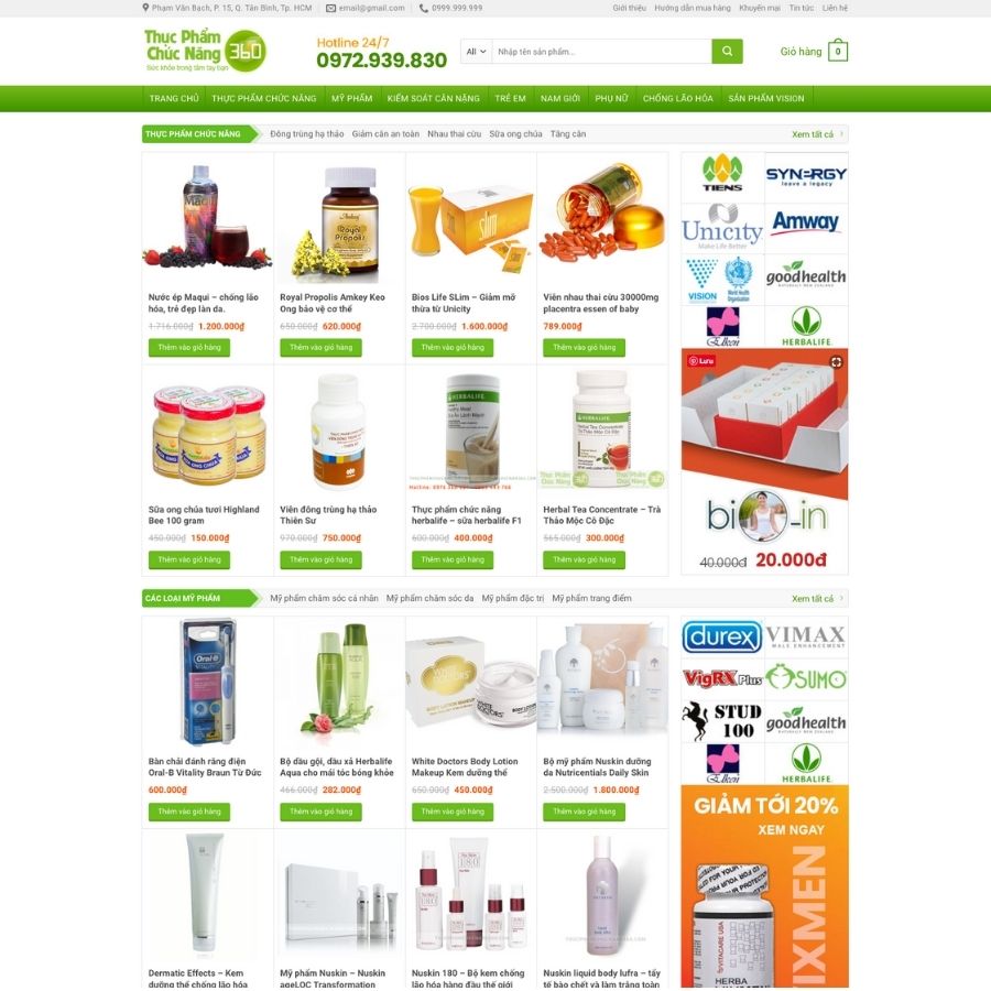 Themes WordPress mẫu website thực phẩm thiên nhiên, thuốc trị mụn, đồ thẩm mỹ cho nữ 14