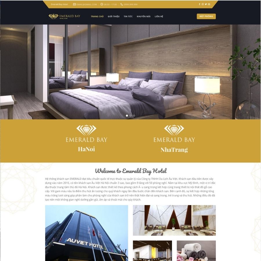 Themes WordPress mẫu website khách sạn, mẫu website nhà nghỉ khách sạn, dịch vụ du lịch