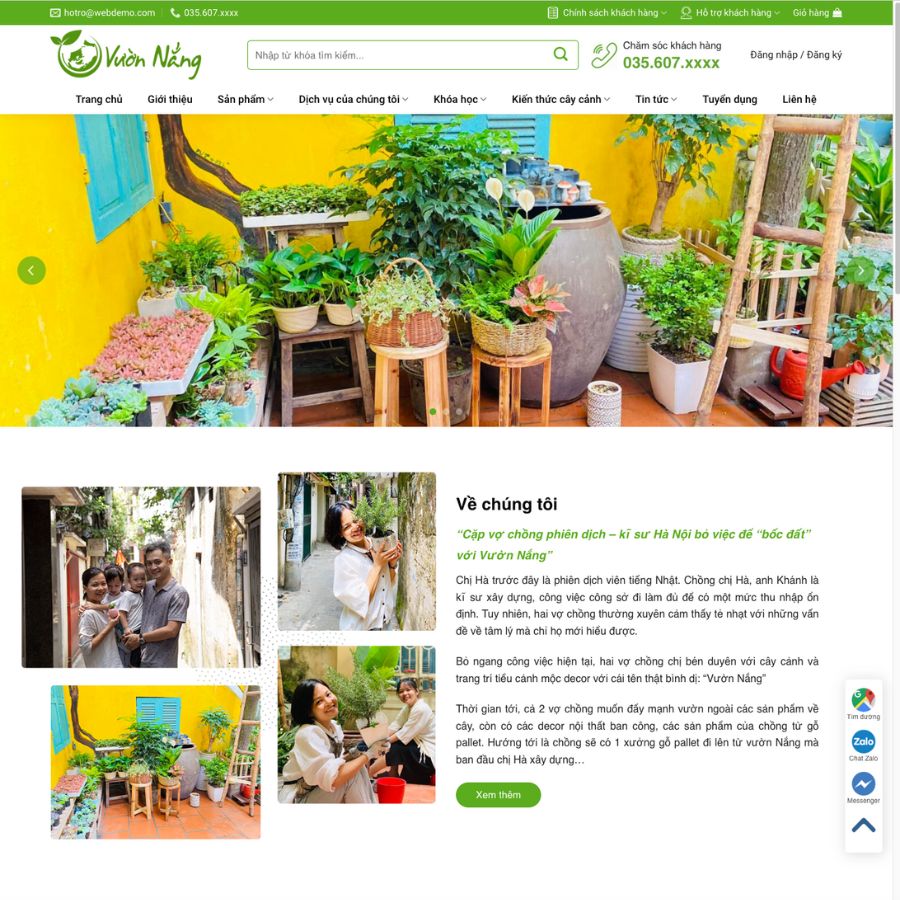 Themes wordpress mẫu website cây xanh, giới thiệu cây xanh, công ty cây xanh