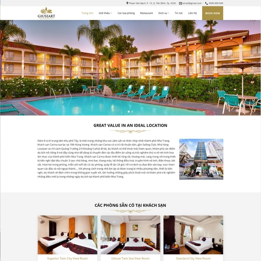 Themes WordPress mẫu website khách sạn nhà nghỉ, web đặt phòng khách sạn, đặt phòng nhà nghỉ 3