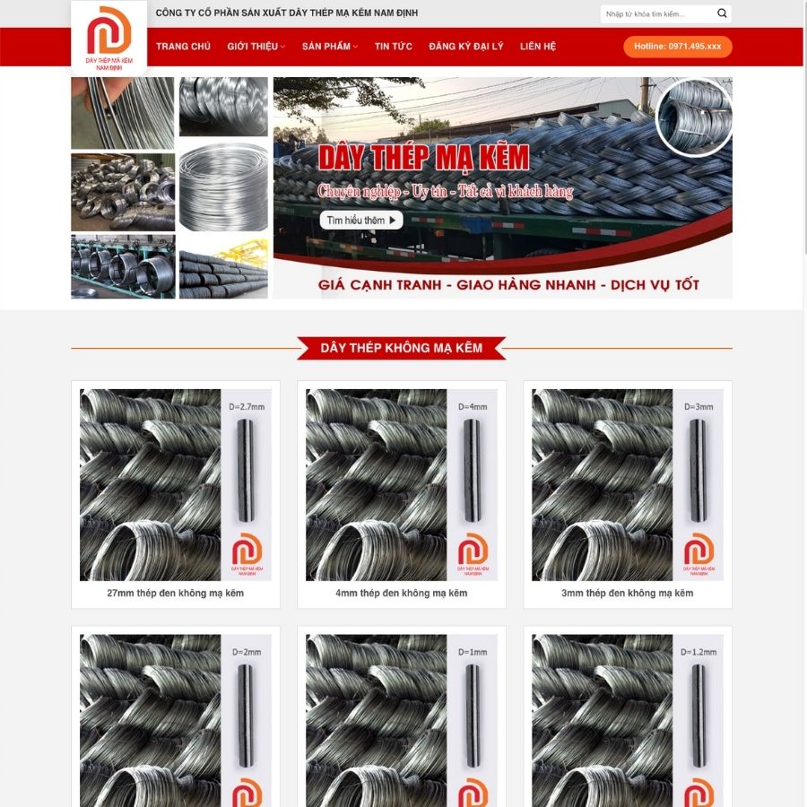 Themes wordpress mẫu website đại lý sắt thép, công ty cung cấp sắt thép