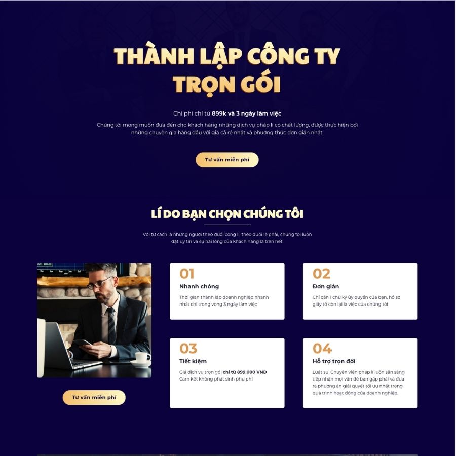 Themes WordPress mẫu website landingpage chạy quảng cáo, landingpage dịch vụ luật, tư vấn luật