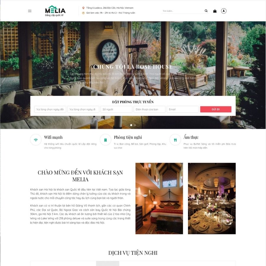 Themes WordPress mẫu website khách sạn nhà nghỉ, web đặt phòng khách sạn, đặt phòng nhà nghỉ 4