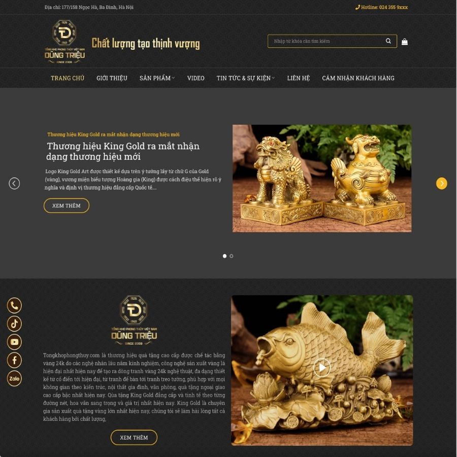 Themes WordPress mẫu website bán đồ phong thuỷ, giới thiệu đồ phong thuỷ, shop phong thuỷ