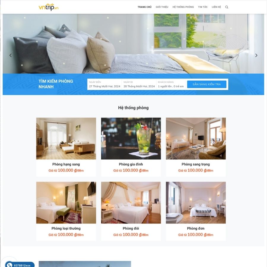 Themes WordPress mẫu website khách sạn nhà nghỉ, web đặt phòng khách sạn, đặt phòng vntrip.vn 5