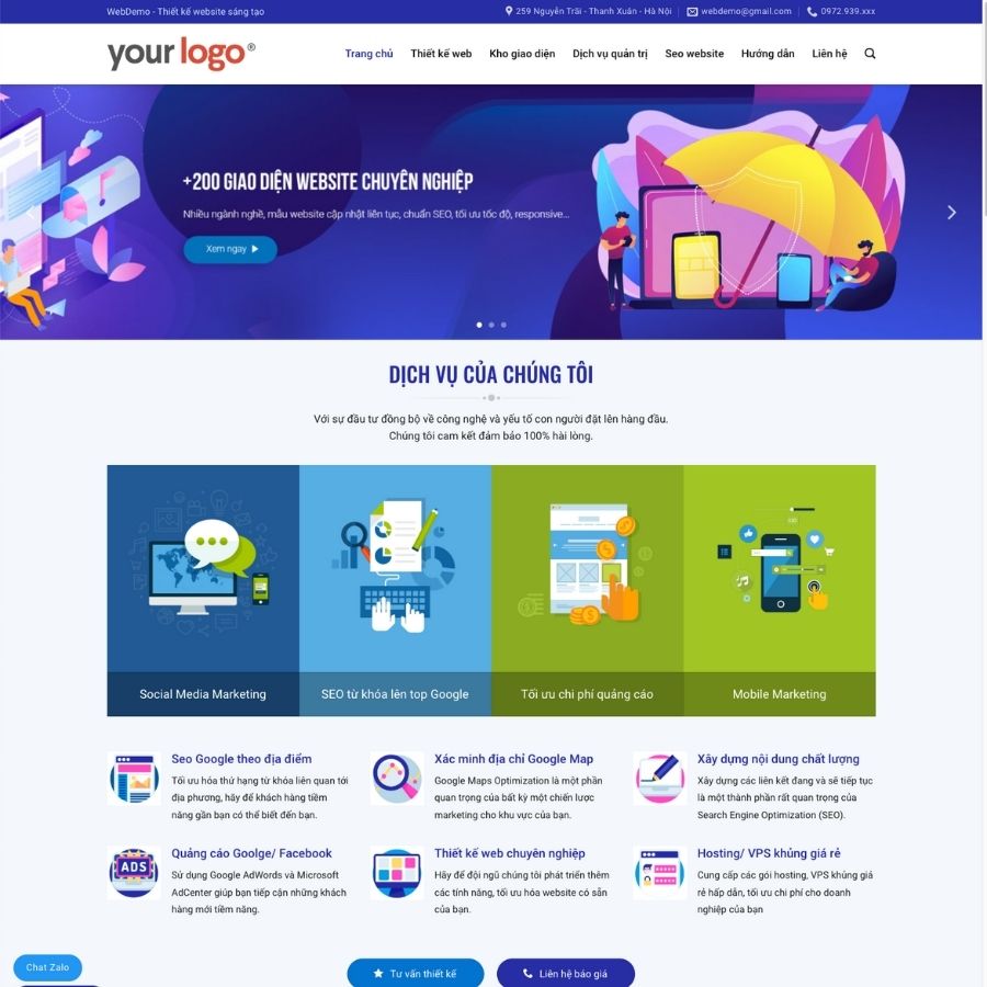 Themes wordpress mẫu website thiết kế web, bán themes, bán plugin 5