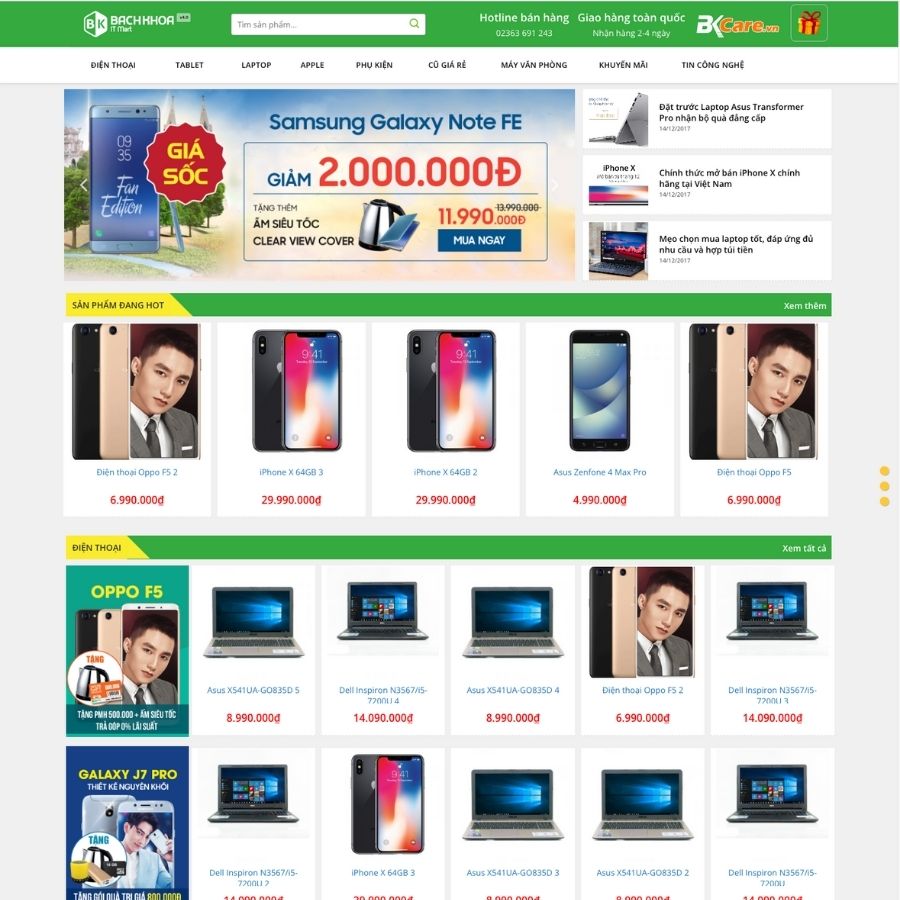 Themes WordPress mẫu website bán điện thoại, laptop , shop bán thiết bị công nghệ
