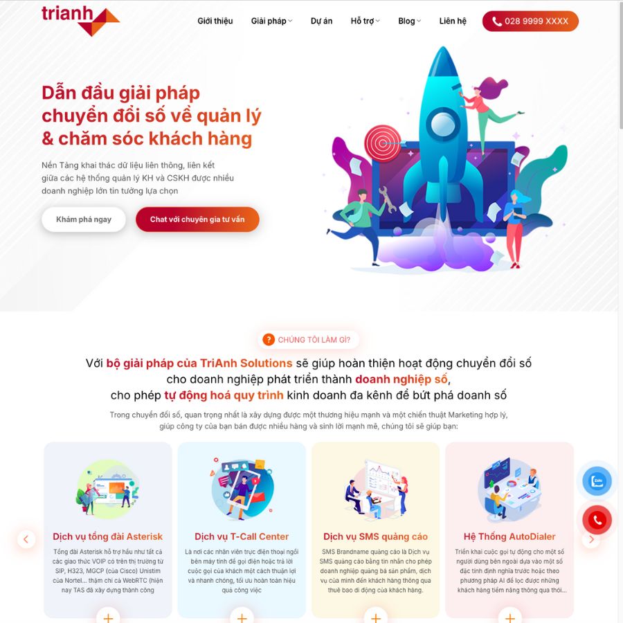 Themes wordpress mẫu website chuyển đổi số 2, công ty công nghệ giới thiệu