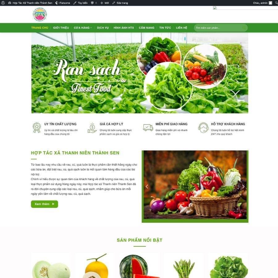 Themes WordPress mẫu website mẫu website hợp tác xã, website nông sản, website bán hoa quả