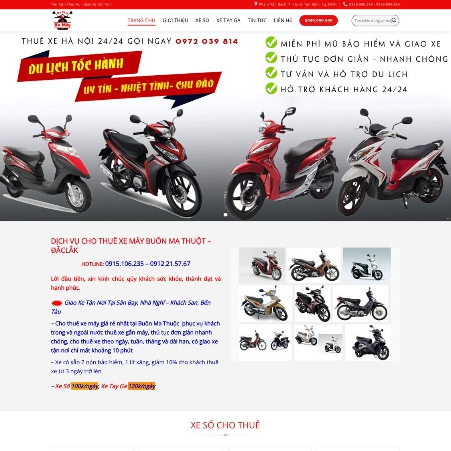 Themes WordPress mẫu website thuê xe ô tô , thuê xe du lịch, thuê xe đám cưới, web thuê xe máy 2