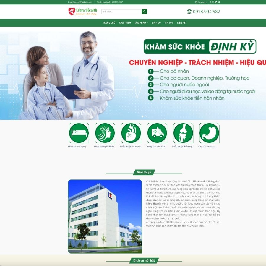 Themes WordPress mẫu website khám sức khoẻ, mẫu web tư vấn sức khoẻ, web dịch vụ sức khoẻ 2