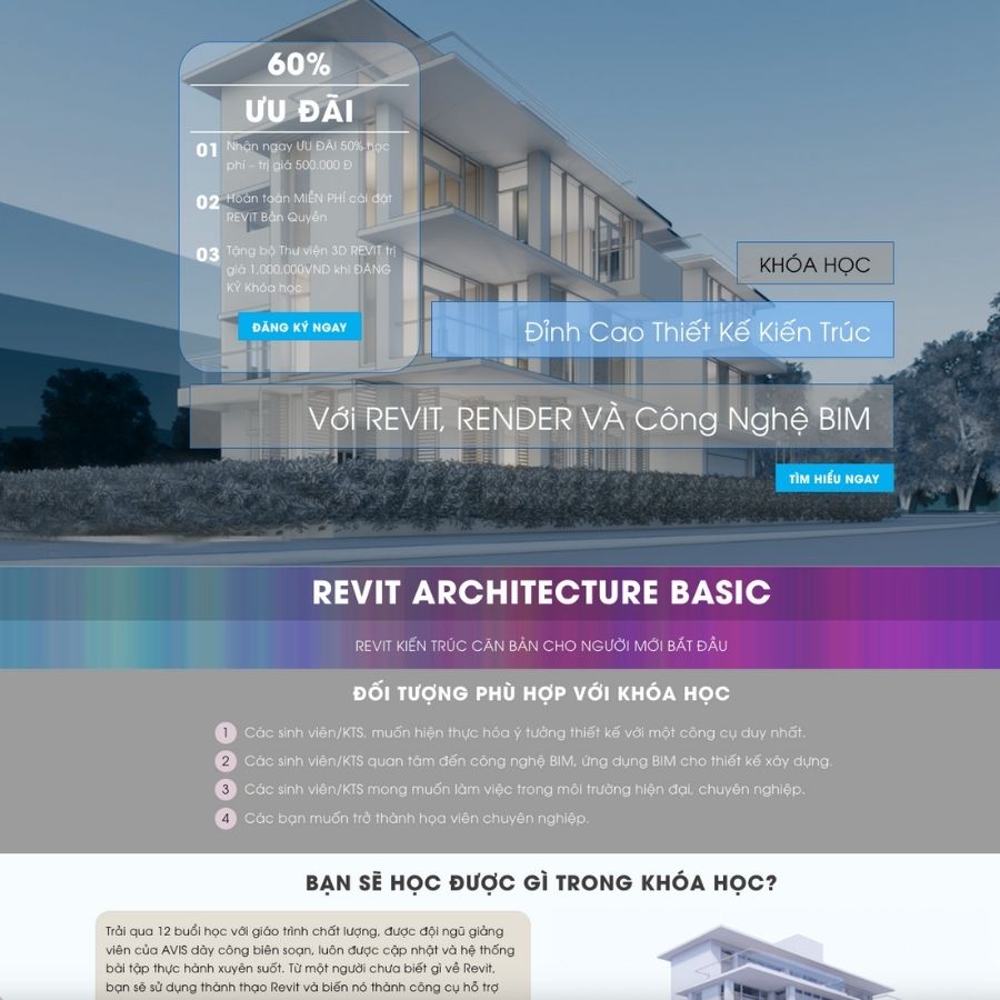 Themes WordPress mẫu website khoá học thiết kế design, landingpgae khoá học thiết kế nội thất