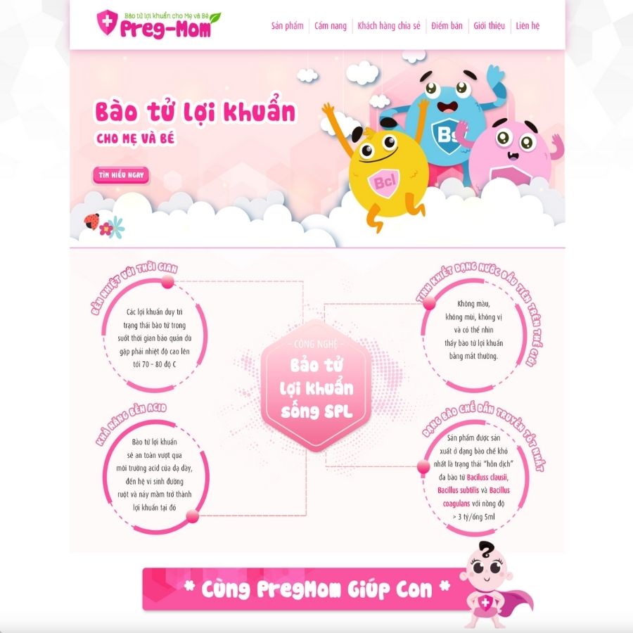 Themes WordPress mẫu website landingpage bán hàng tiktok, landingpage lợi khuẩn, landingpage cho bé