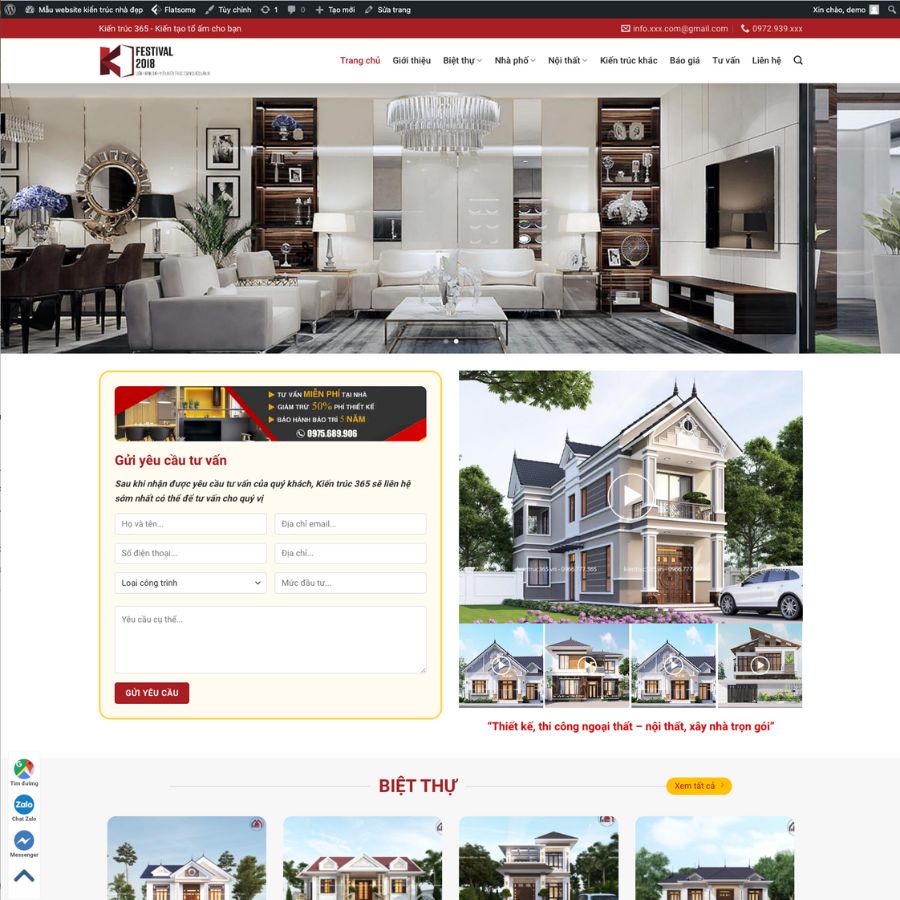 Mẫu wordpress themes kiến trúc, công ty kiến trúc, thiết kế kiến trúc 3