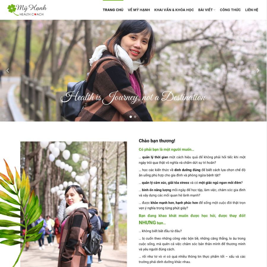 Themes wordpress mẫu website health coach, mẫu web sức khoẻ, giới thiệu khoá học