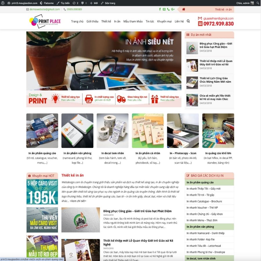 Themes WordPress mẫu website in ấn, mẫu website in ấn phẩm, in sách, in lịch tết, in mọi thứ 3