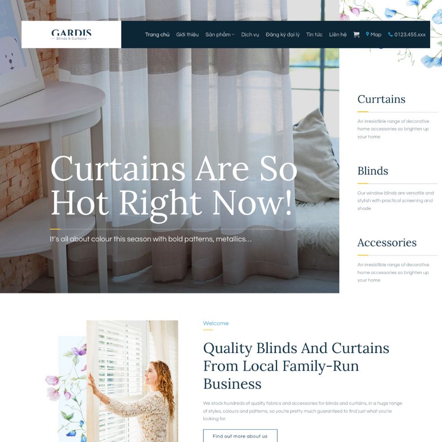 Themes wordpress mẫu website rèm cửa, giới thiệu rèm cửa. cực đẹp 2