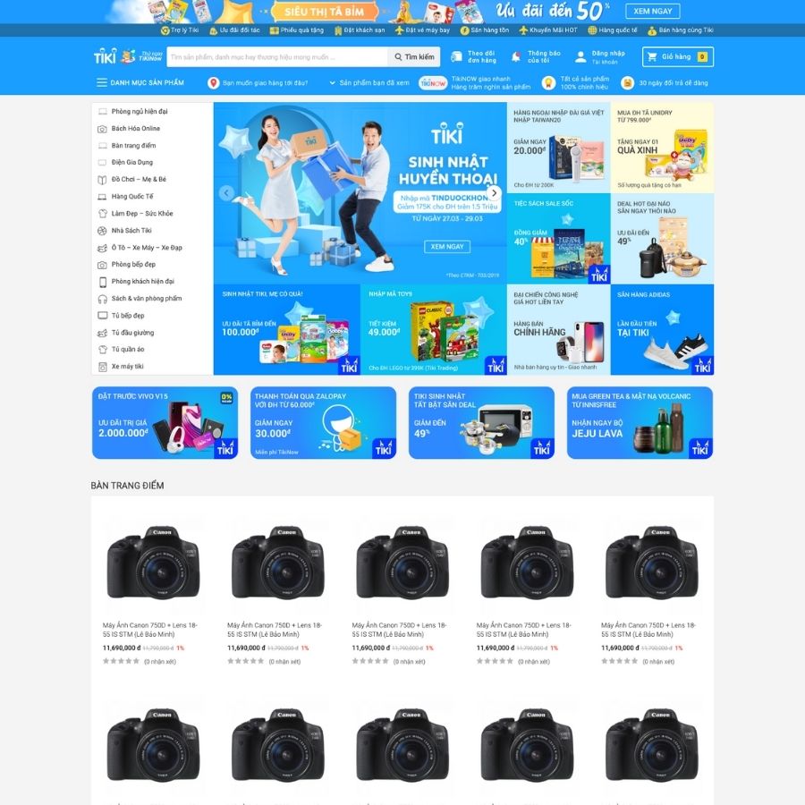 Themes WordPress mẫu website tiki.vn mẫu website thương mại điện tử giống tiki.vn cực chất