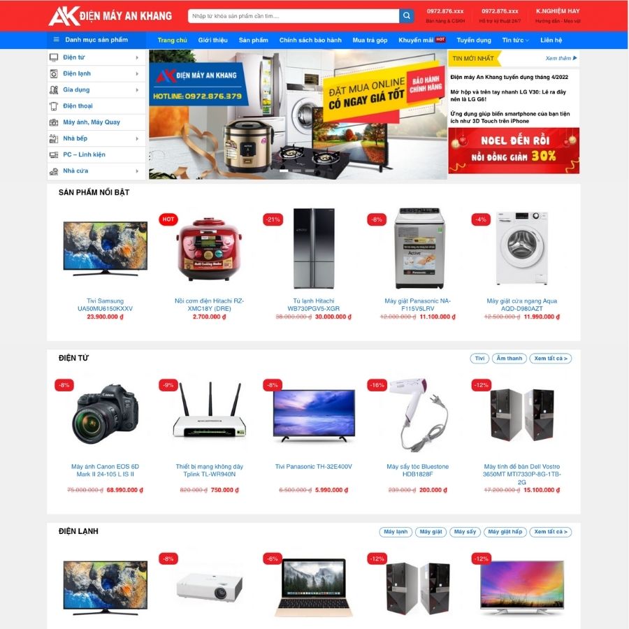 Themes WordPress mẫu website điện máy tổng hợp, đồ gia dụng, điện thoại, máy tính, máy lạnh 7