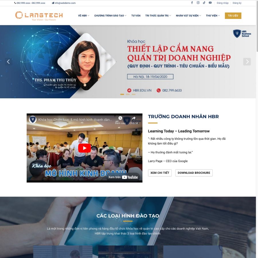 Themes wordpress mẫu website đạo tạo, giới thiệu dịch vụ đào tạo, web sự kiện