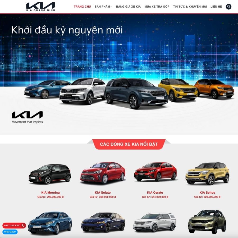 Themes WordPress mẫu website bán ô tô kia, tư vấn bán xe kia, mẫu website bán xe ô tô kia.