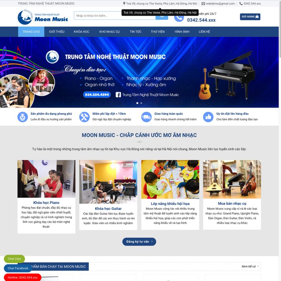 Themes wordpress mẫu website bán đàn, dạy học đàn, bán thiết bị âm thanh