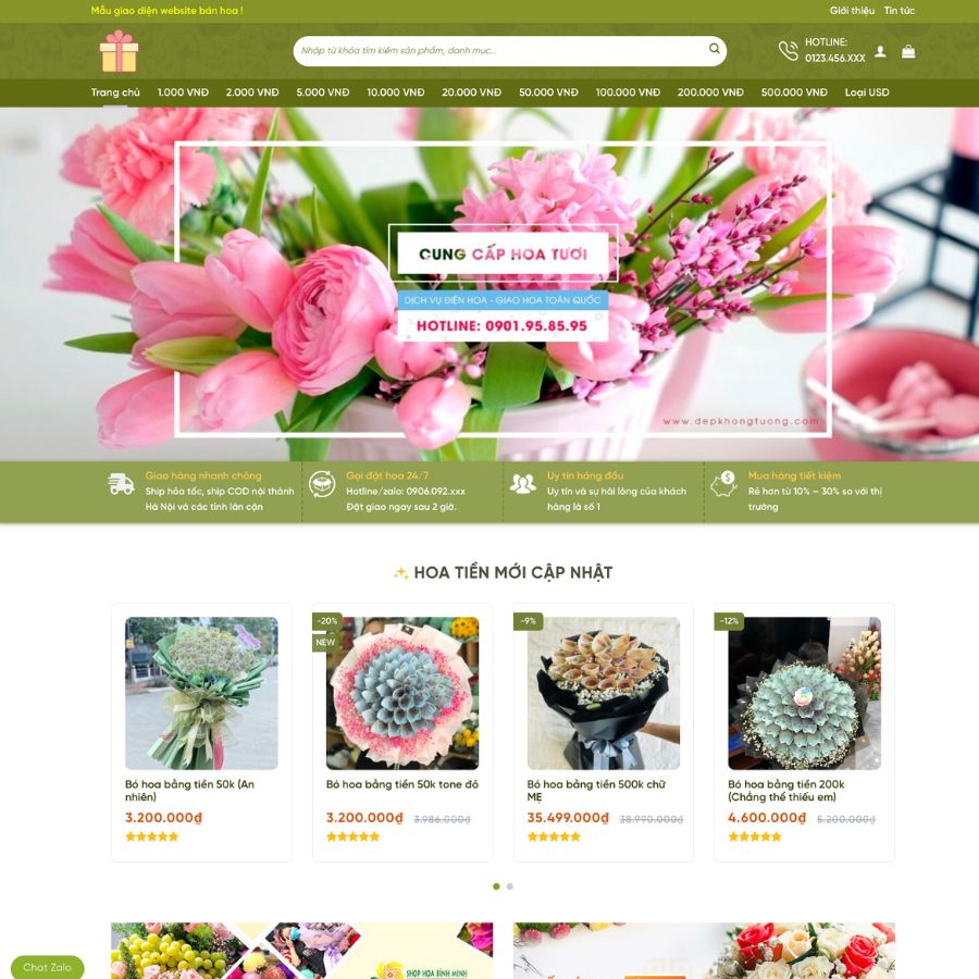 Themes wordpress mẫu website shop bán hoa, bán hoa tươi, hoa khô flower 6