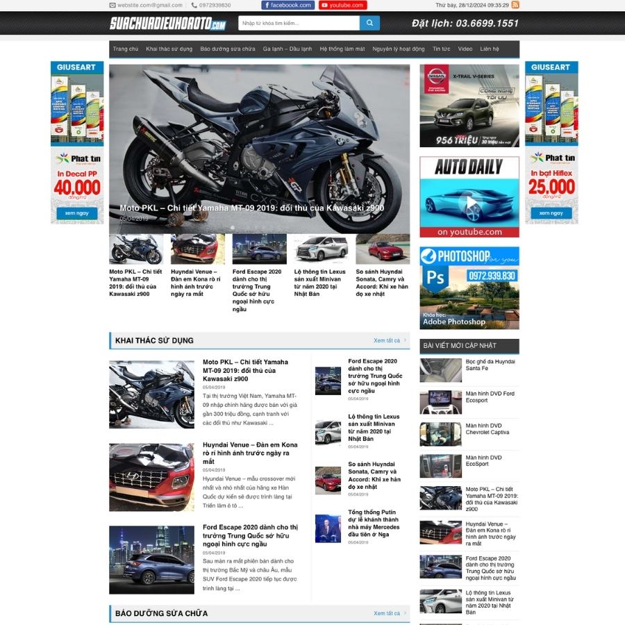 Themes WordPress mẫu website tin tức về xe, mẫu website review xe máy, ô tô, tin tức ô tô 5