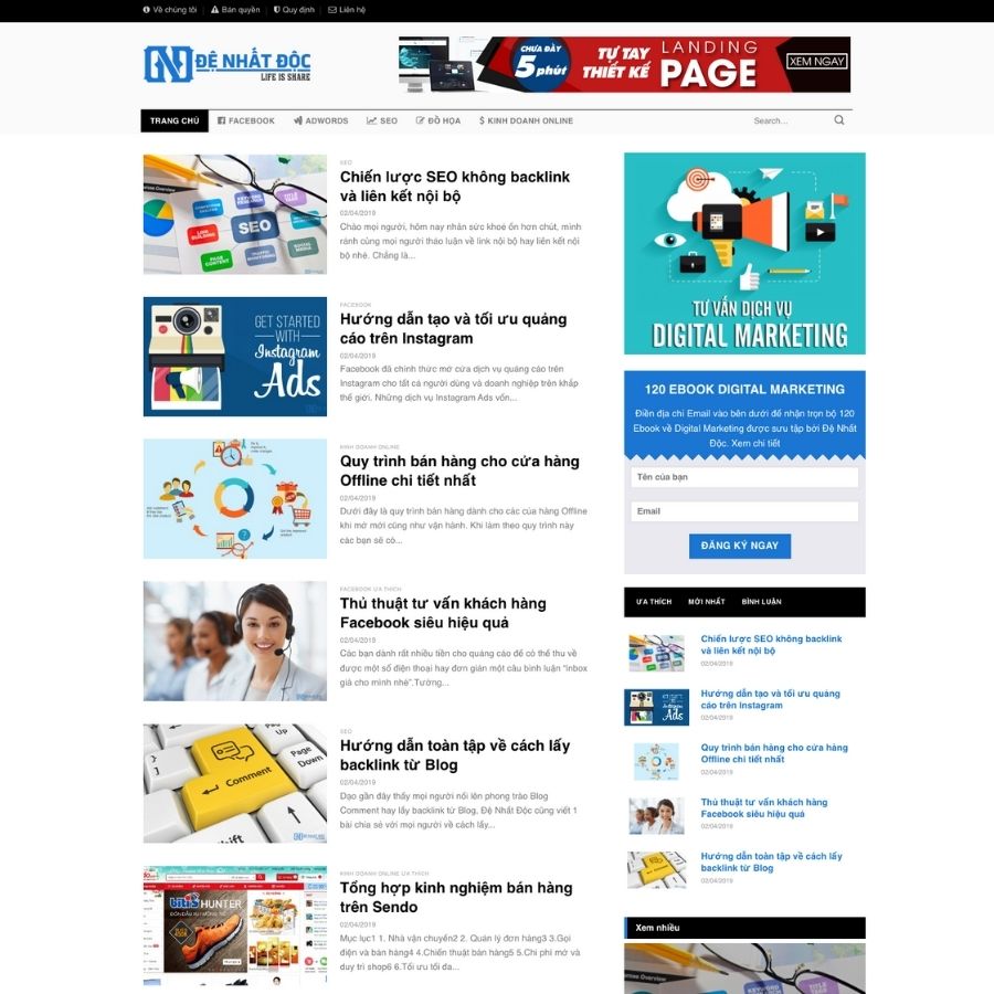 Themes WordPress mẫu website tin tức công nghệ, blog thủ thuật, tin tức giải trí 6