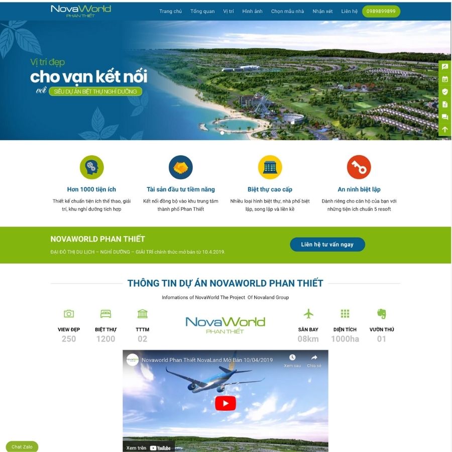 Themes WordPress mẫu website bất động sản, bán nhà đất, dự án bất động sản Novaword 6