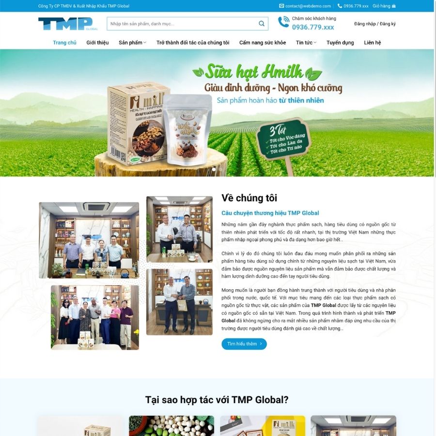 Themes wordpress mẫu website thực phẩm sạch, bán thực phẩm chức năng, sữa 2