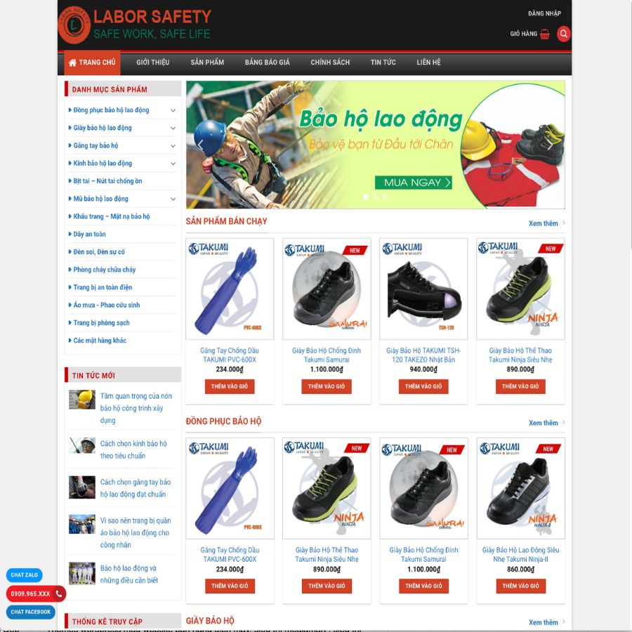 Themes wordpress bảo hộ lao động, thiết bị bảo hộ lao động 2