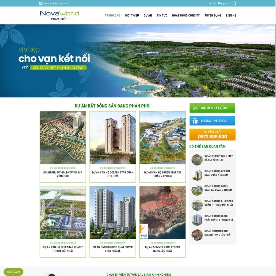 Themes WordPress mẫu website bất động sản , bán nhà đất, dự án bất động sản Novaword 8