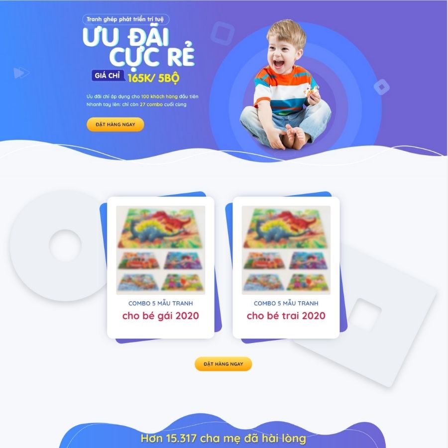 Themes WordPress mẫu website landingpage bán đồ chơi trẻ em, landingpgae đồ chơi xếp hình