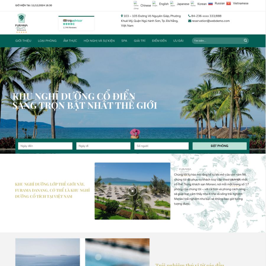 Themes wordpress mẫu website khách sạn, du lịch, phòng khách sạn hotel 6