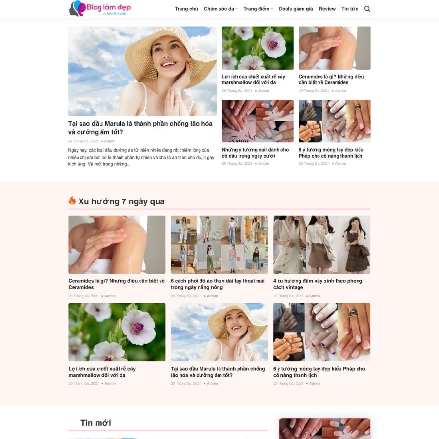 Themes WordPress mẫu website blog làm đẹp, tin tức giải trí làm đẹp, báo phụ nữ 11