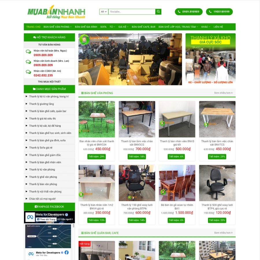 Themes WordPress mẫu website bán đồ cũ, bán đồ nội thất, bán đồ cũ ghế nhựa, bàn ghế gỗ