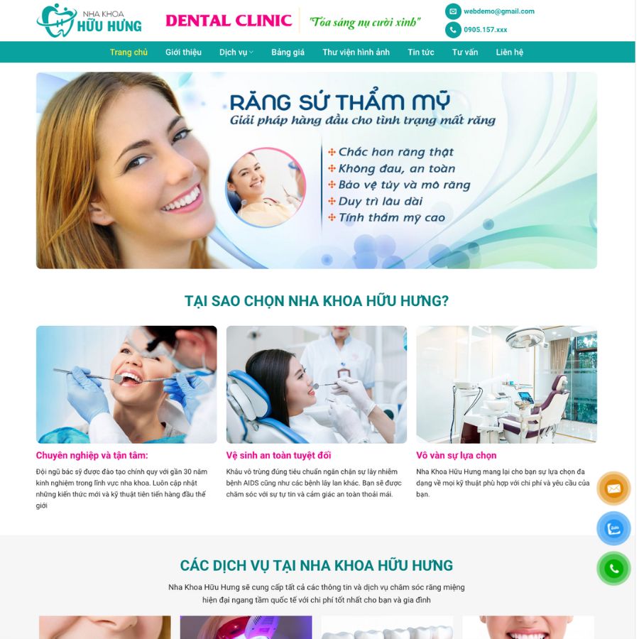 Themes wordpress mẫu website nha khoa, giăng hàm mặt, bệnh viện thẩm mỹ