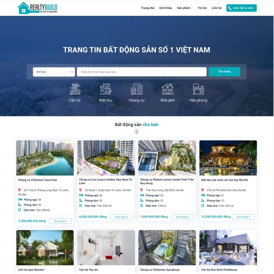 Themes WordPress mẫu website bất động sản , bán nhà đất, tin tức bất động sản online 12