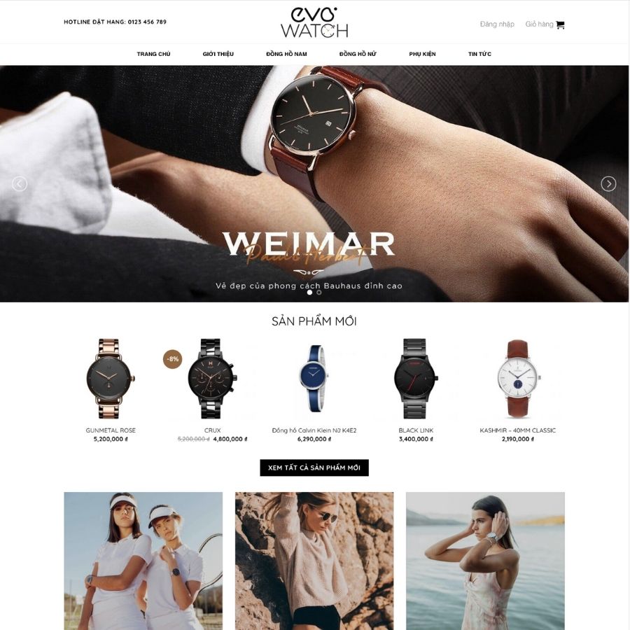 Themes WordPress mẫu website trang web bán đồng hồ cực đẹp, giới thiệu dịch vụ sửa chữa đồng hồ