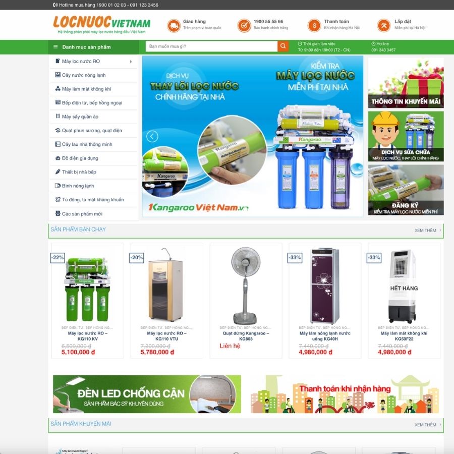 Themes WordPress mẫu website lọc nước, website bán máy lọc nước, các thiết bị lọc nước