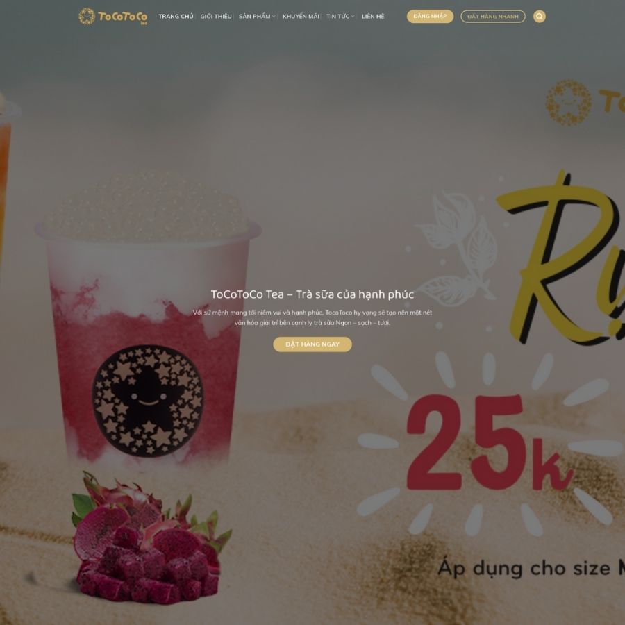 Themes WordPress mẫu website bán trà sữa, website tocotoco, mẫu web bán trà sữa online