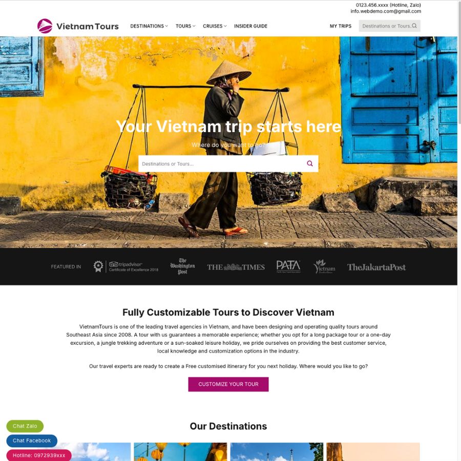 Themes wordpress mẫu website tour du lịch, travel, du lịch việt nam, themes trips