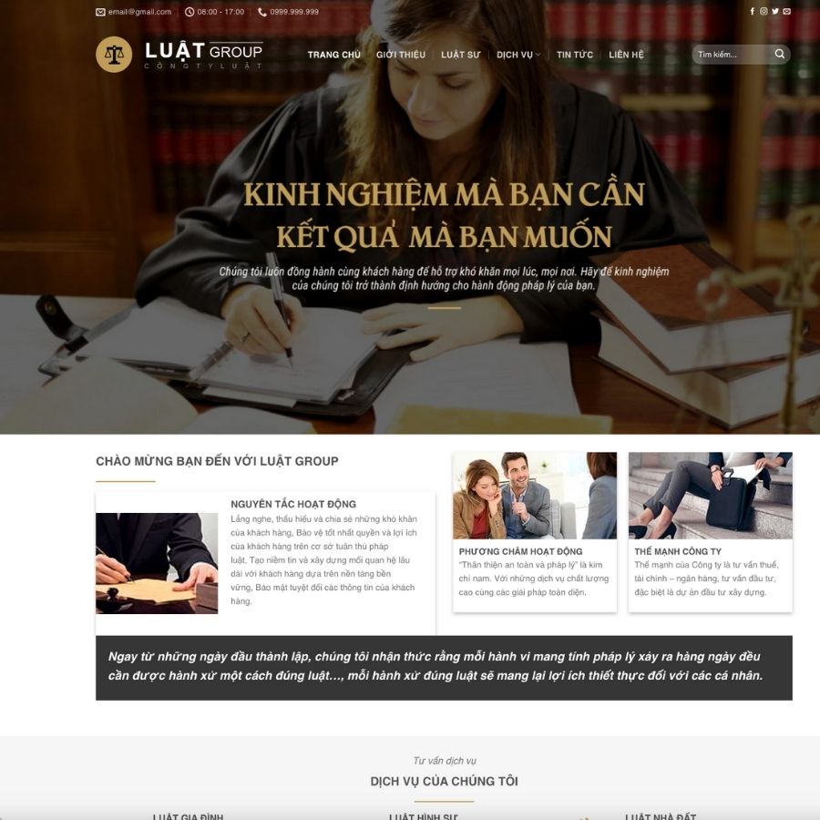 Themes WordPress mẫu website luật sư, mẫu website luật sư, tư vấn luật, dịch vụ luật sư 2