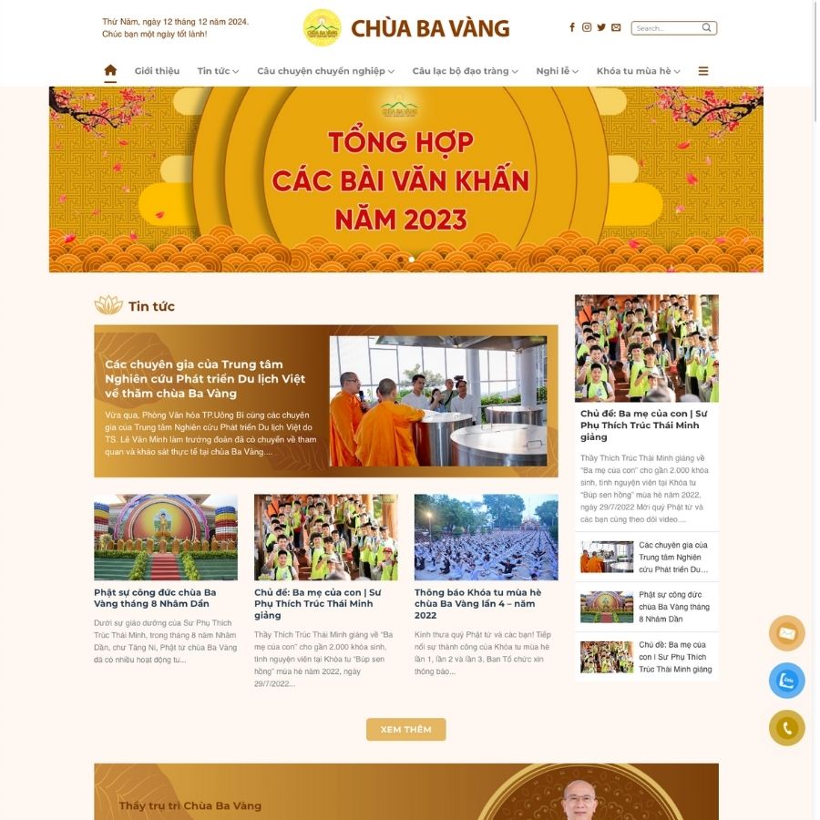 Themes wordpress mẫu website chùa ba vàng, tin tức phật giáo, blog phật giáo 19
